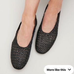 COS braided black slip-on flat shoes 39